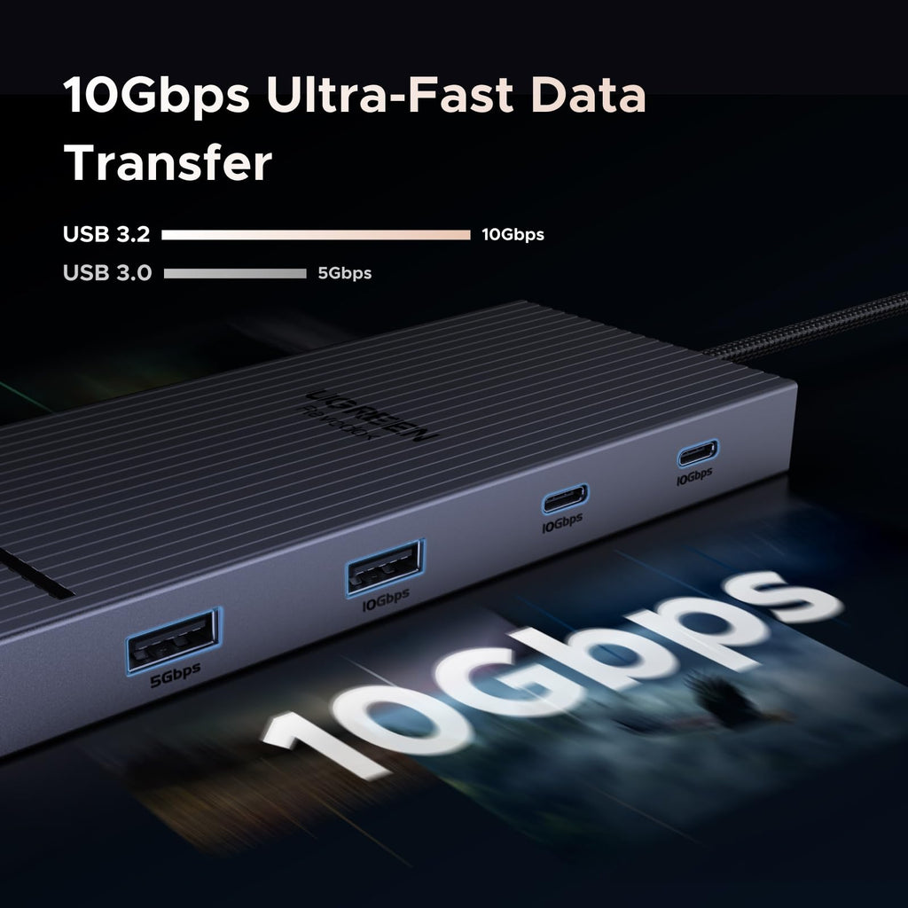 UGREEN Revodok 10 in 1 USB C Docking Station Dual 4K Monitor