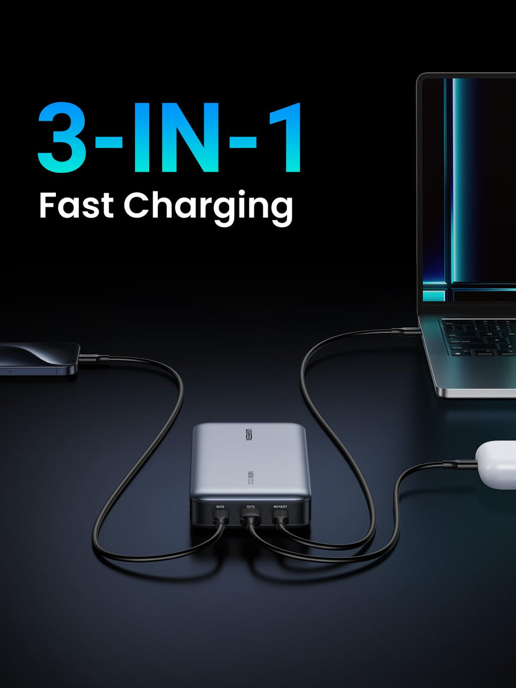 (Bundle) 145W Power Bank + 3.3FT 100W USB-C Cable 2 Pack