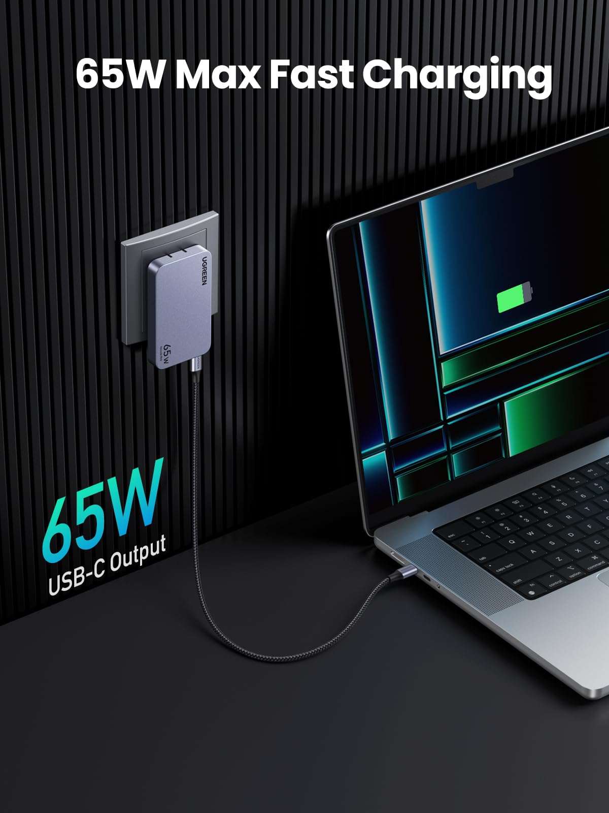 Nexode Pro 65W Ultra Slim iPhone Charger with 6.6FT 100W USB C Cable 2 Pack