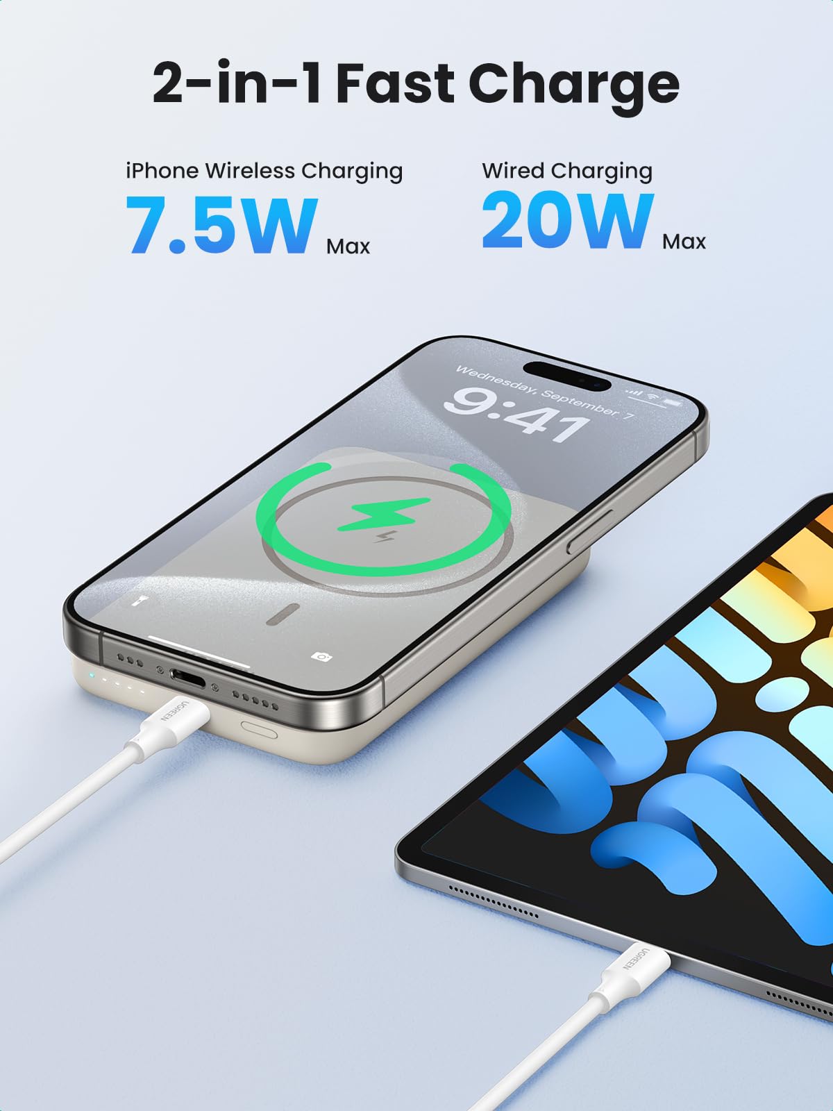 UGREEN Magnetic Wireless Power Bank 10000mAh 20W