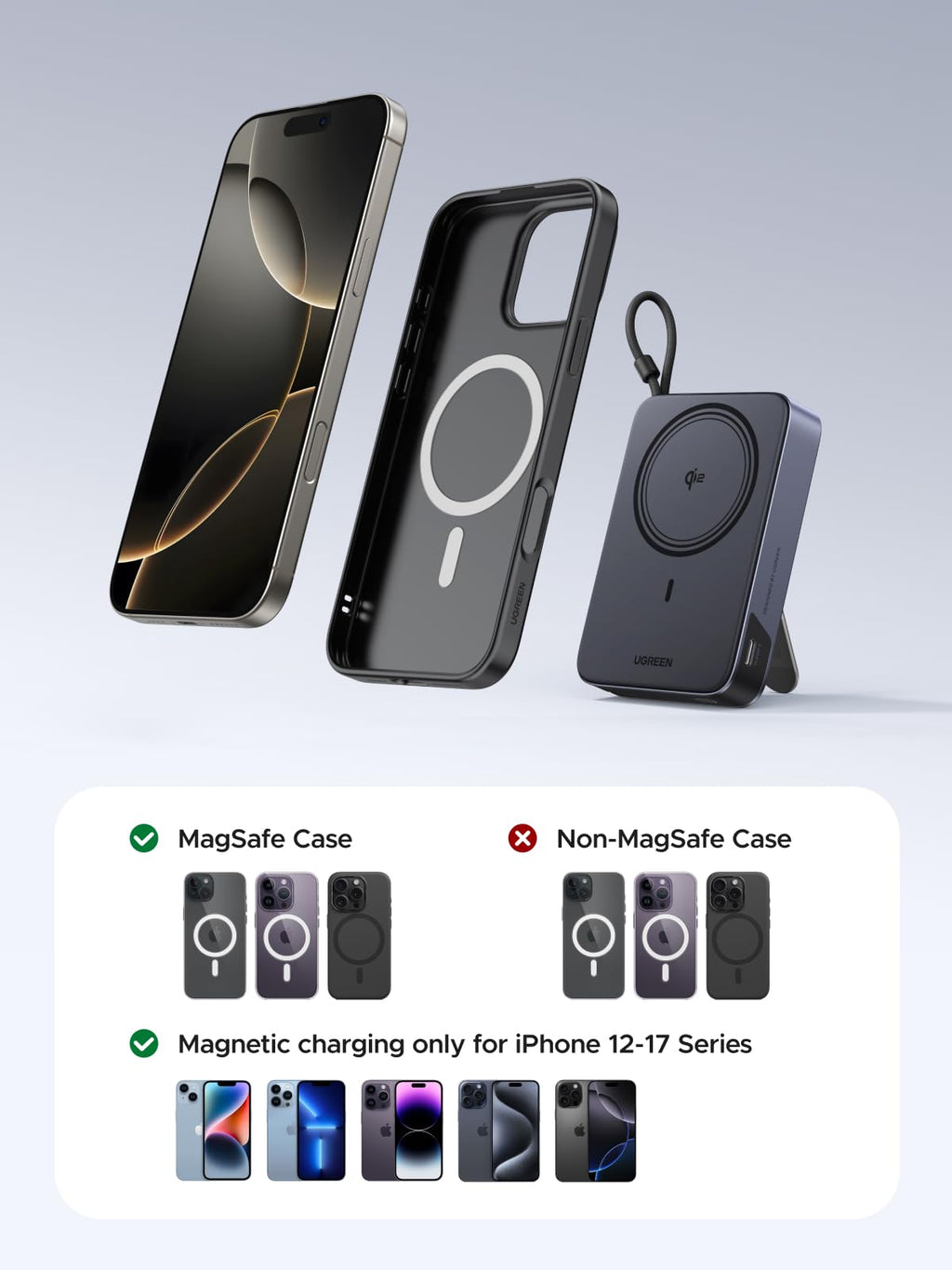 UGREEN 10000mAh Qi2 15W Magnetic Power Bank