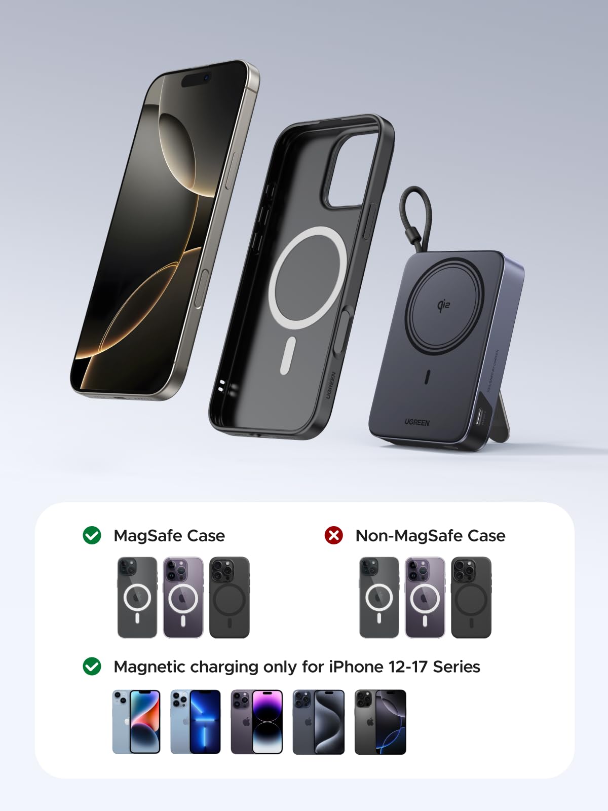UGREEN 10000mAh Qi2 15W Magnetic Power Bank