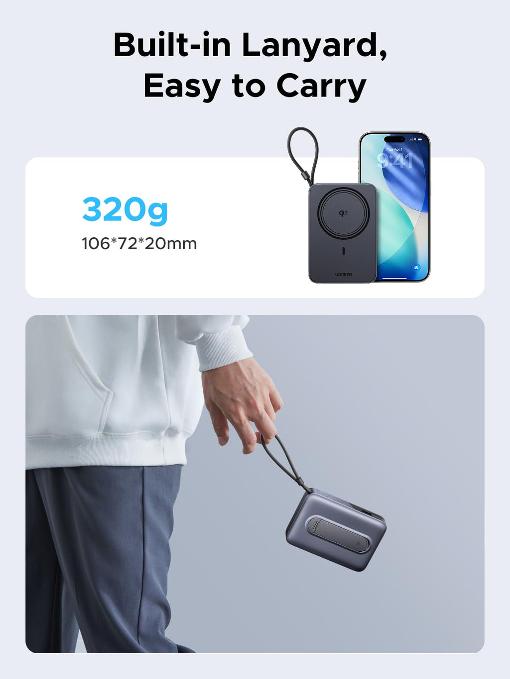 UGREEN 10000mAh Qi2 15W Magnetic Power Bank