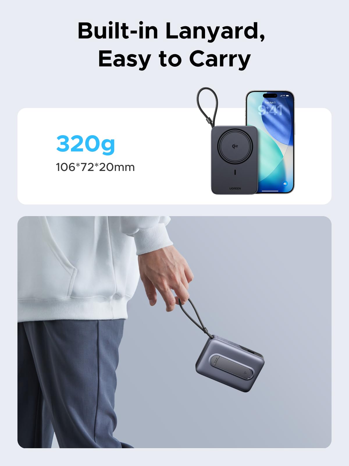 UGREEN 10000mAh Qi2 15W Magnetic Power Bank