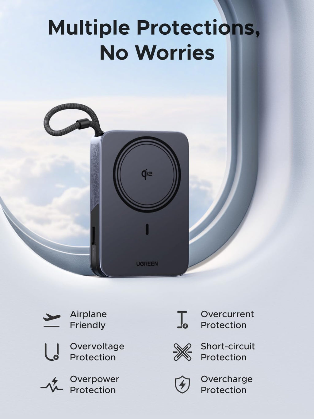 UGREEN 10000mAh Qi2 15W Magnetic Power Bank