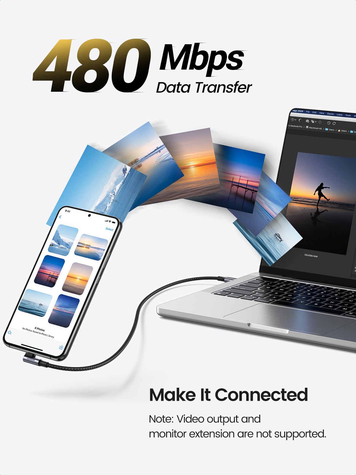 UGREEN 100W USB C Cable 90 Degree Type C Charging Cable 10FT