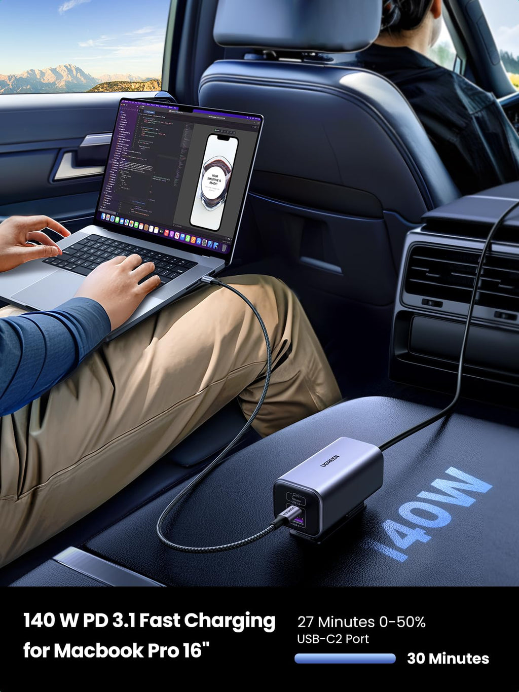 UGREEN 150W USB C Car Charger