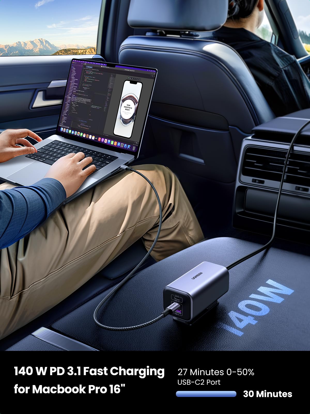 UGREEN 150W USB C Car Charger