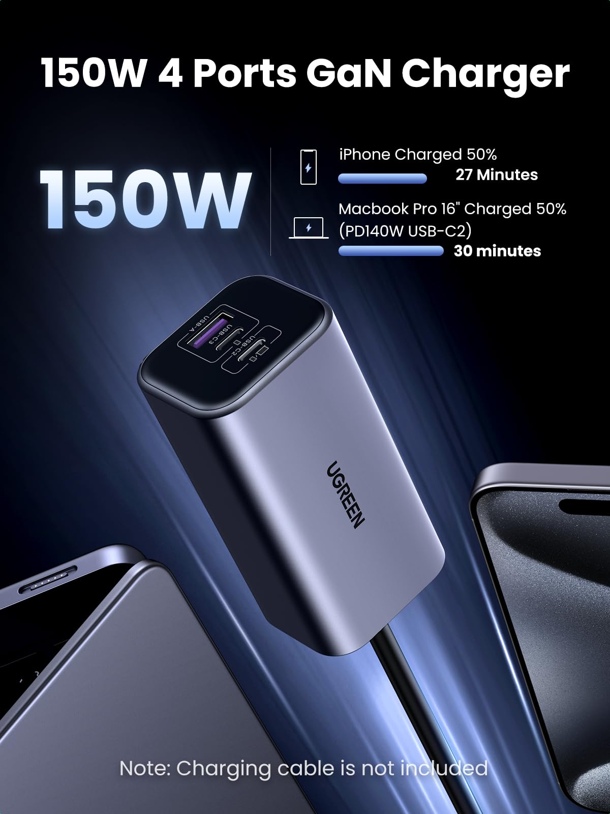 UGREEN 150W USB C Car Charger