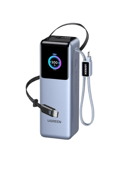 UGREEN 200W Power Bank 25000mAh Fast Charging Built-in Cable