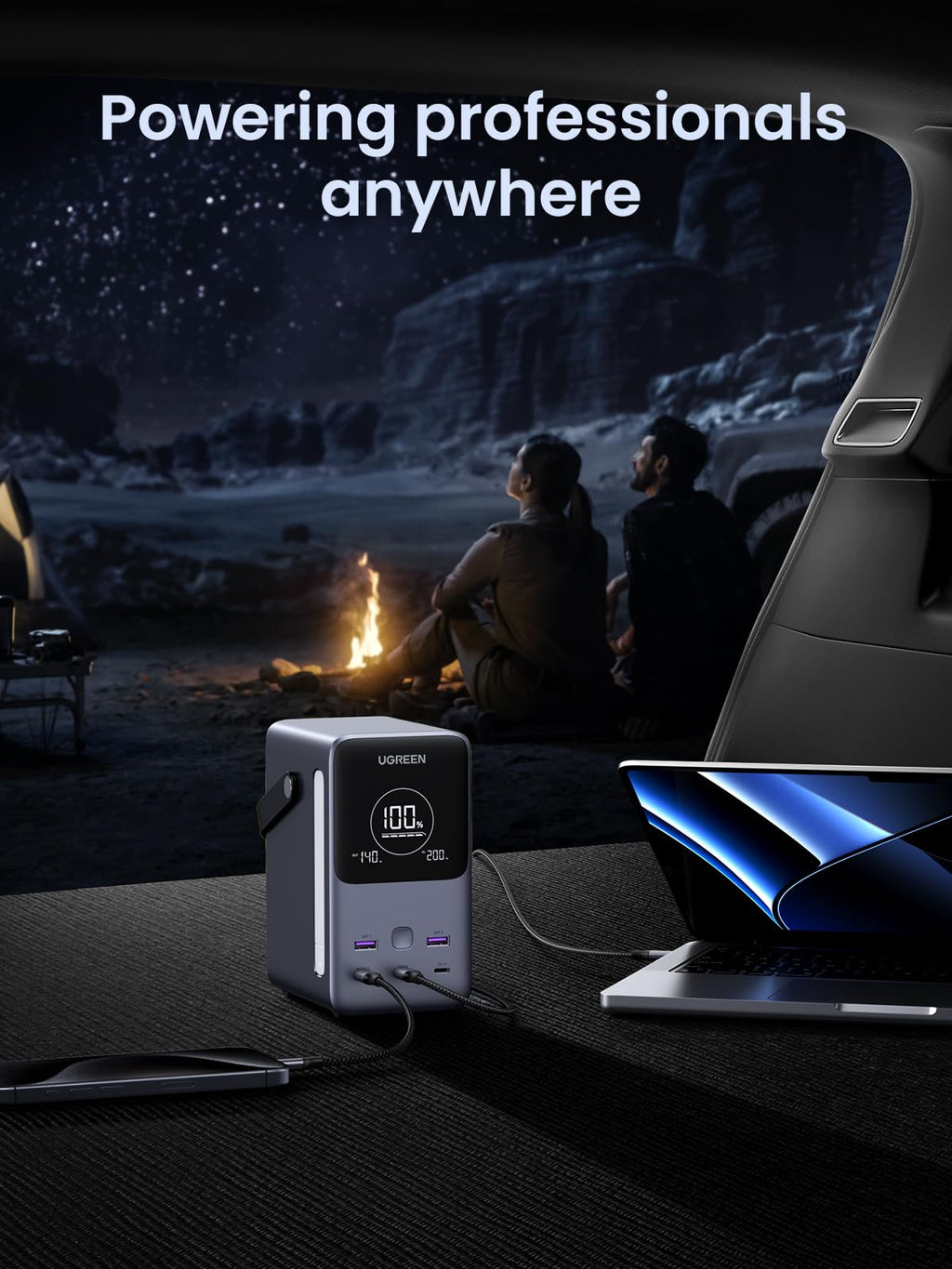 UGREEN Portable Power Station 48000mAh 300W with Smart Digital Display