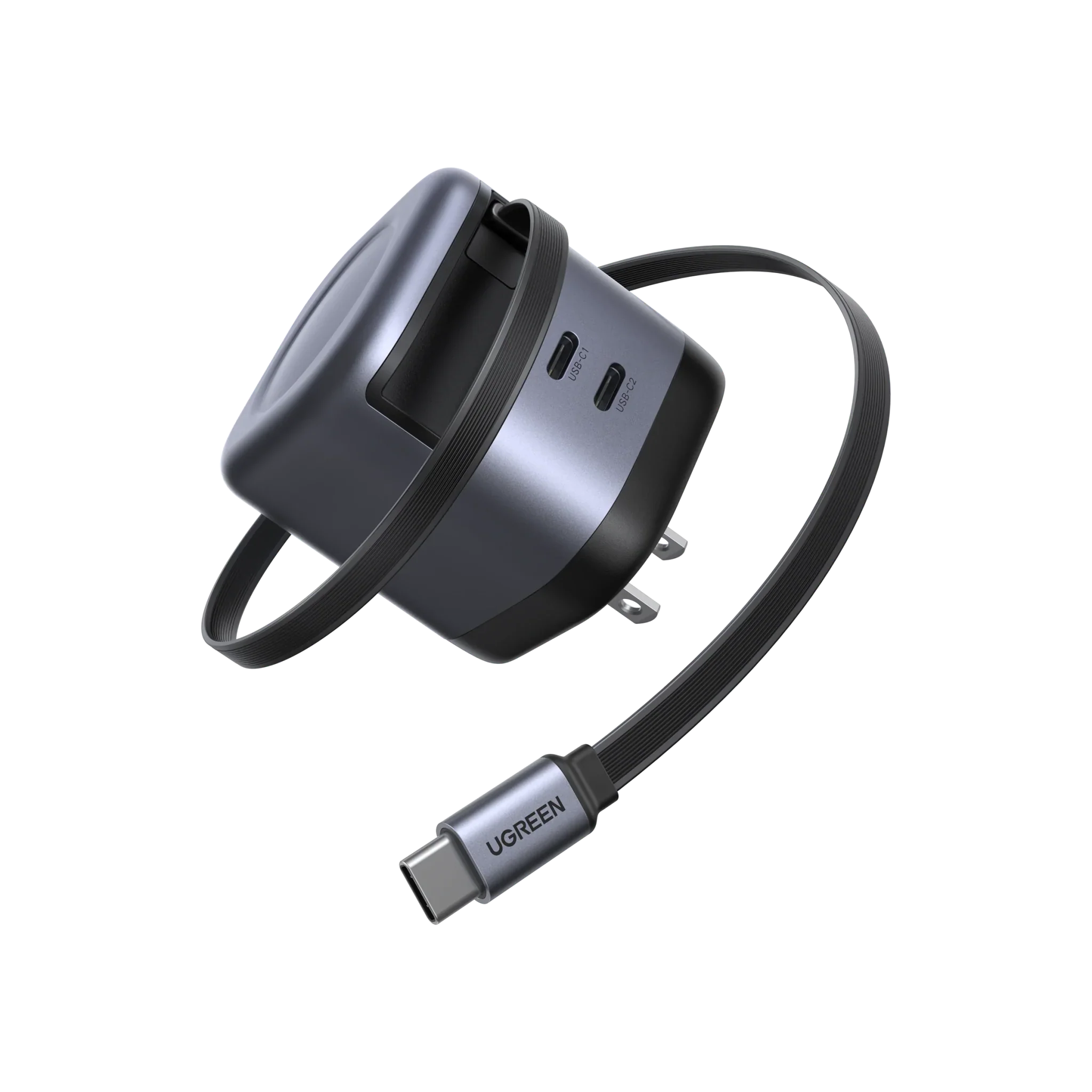 UGREEN Nexode 45W 2-Port Charger with Retractable Cable