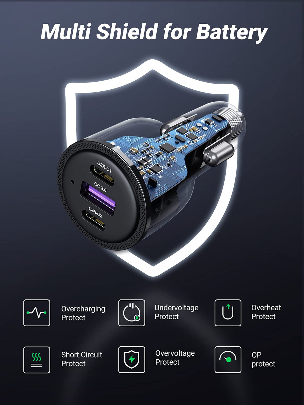 UGREEN 69W USB C Car Charger