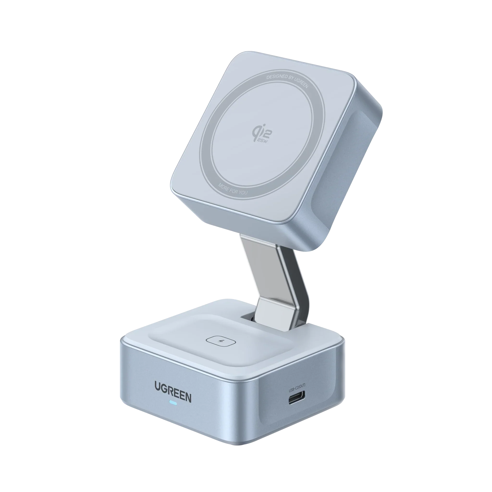 UGREEN MagFlow 2-in-1 Magnetic Wireless Charger (Qi2 25W, MagSafe-Compatible)