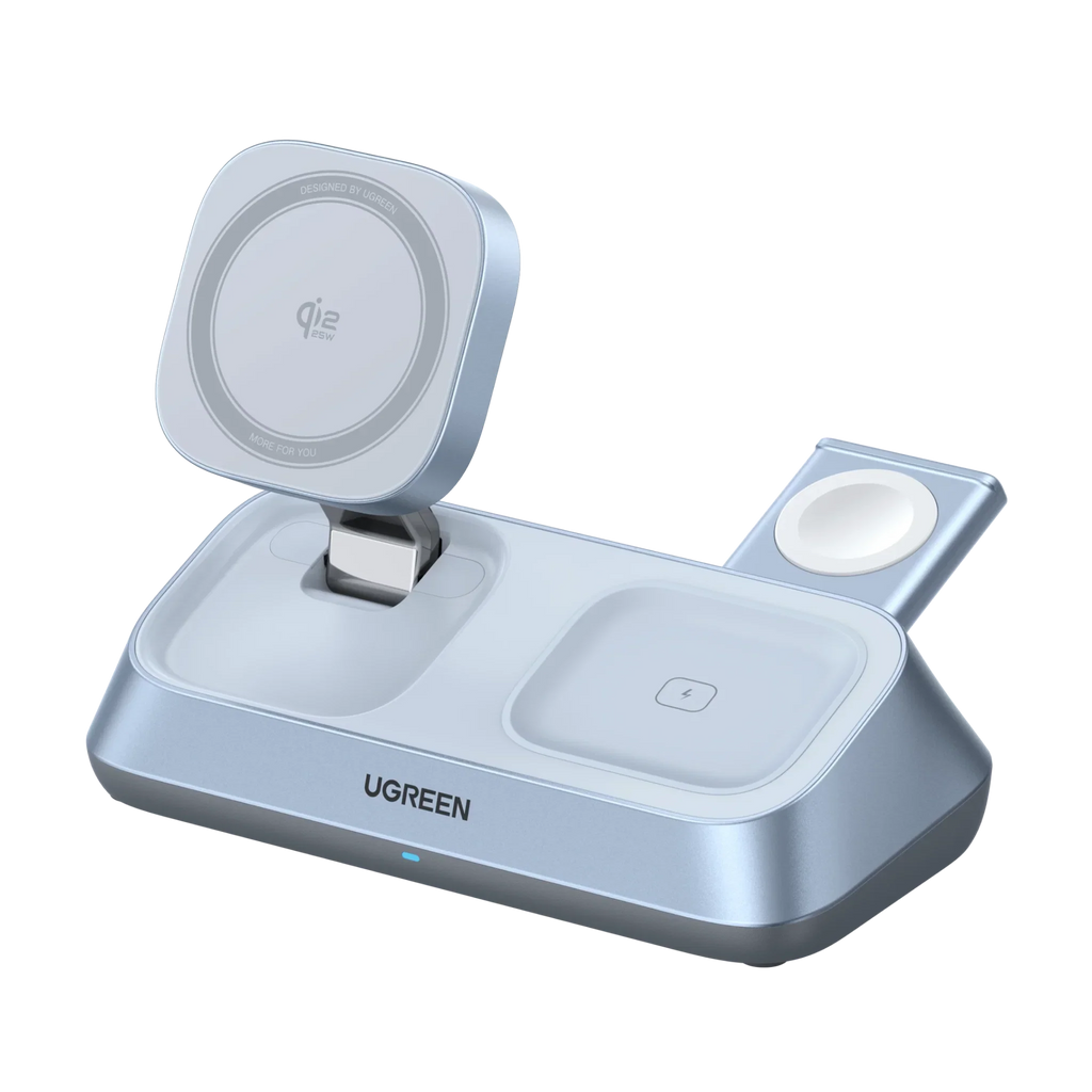 UGREEN MagFlow 3-in-1 Magnetic Wireless Charger (Qi2 25W, MagSafe-Compatible)