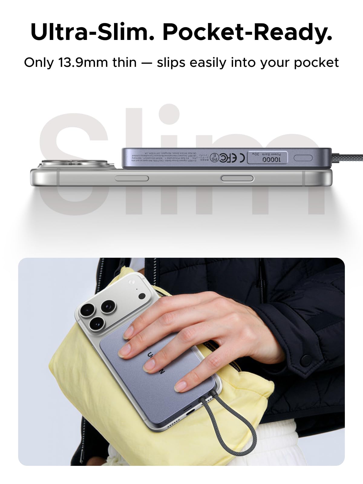 UGREEN MagFlow Air Magnetic Power Bank (10000mAh, Qi2 15W)