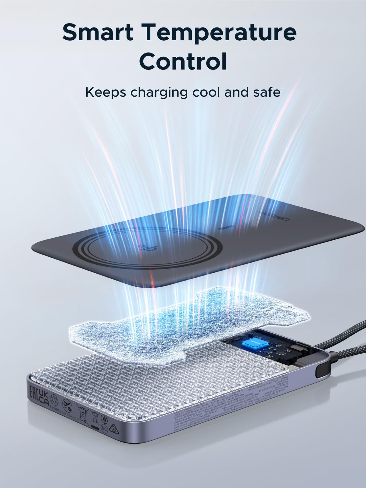 UGREEN MagFlow Air Magnetic Power Bank (10000mAh, Qi2 15W)