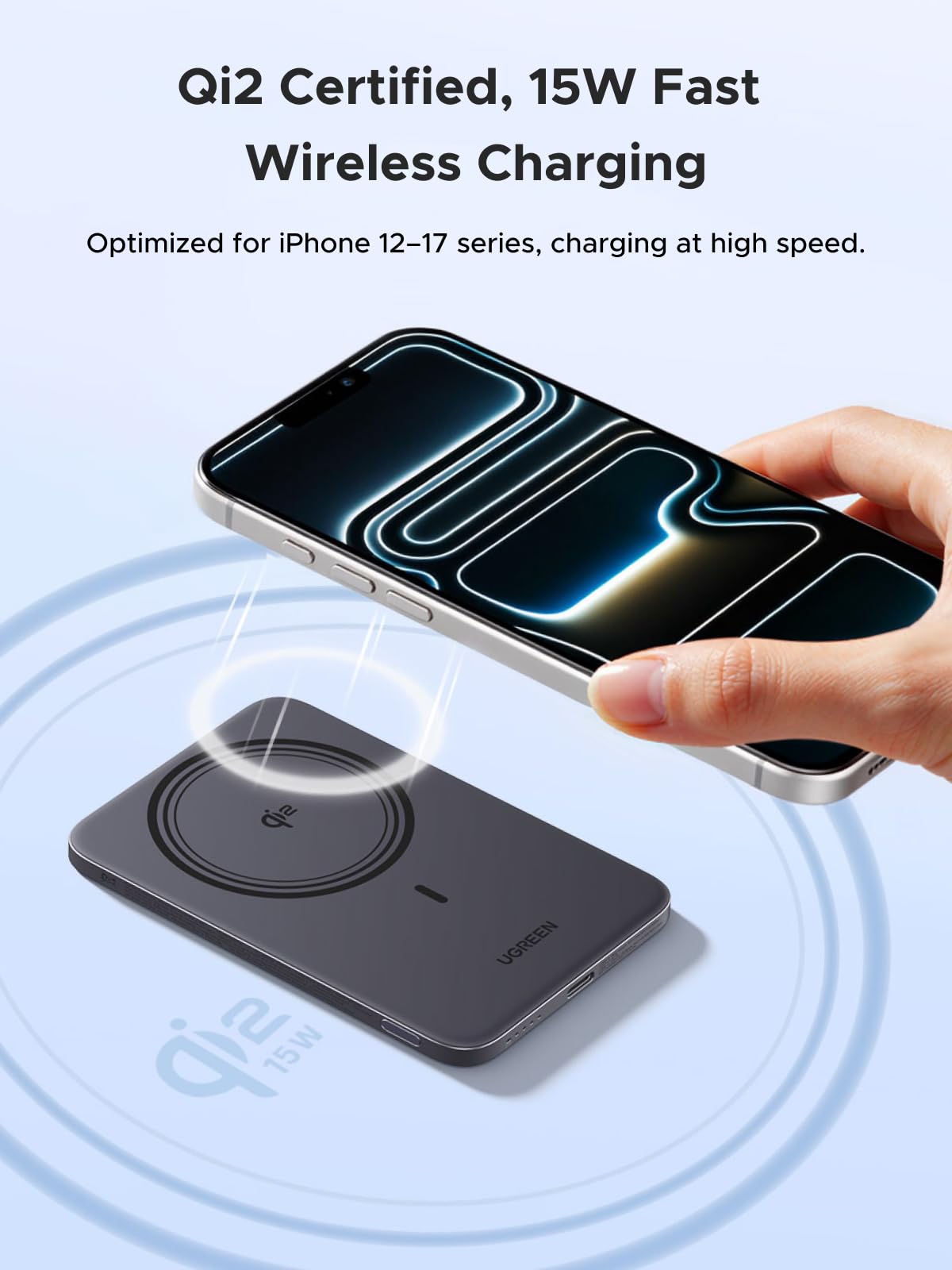 UGREEN MagFlow Air Magnetic Power Bank (5000mAh, Qi2 15W)