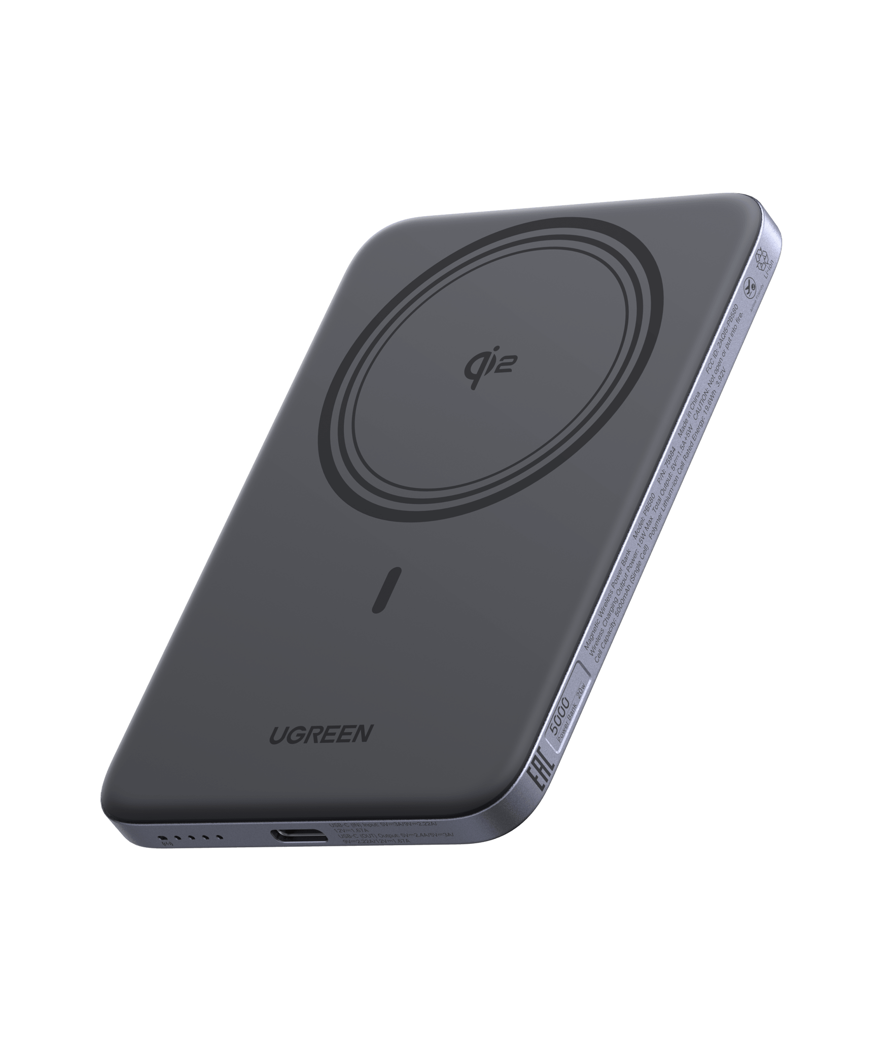 UGREEN MagFlow Air Magnetic Power Bank (5000mAh, Qi2 15W)