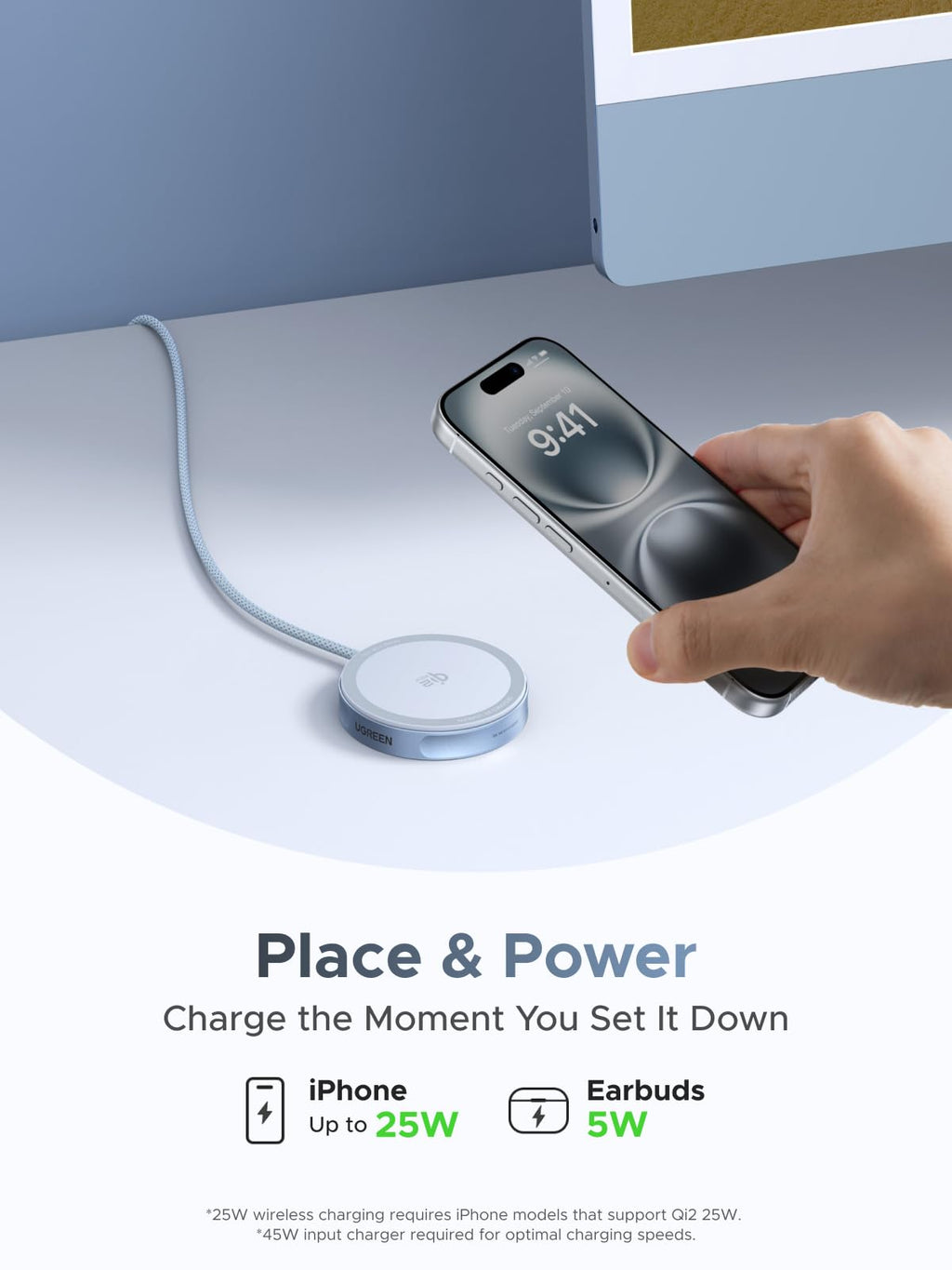 UGREEN MagFlow Magnetic Wireless Charging Pad 25W (MagSafe compatible)