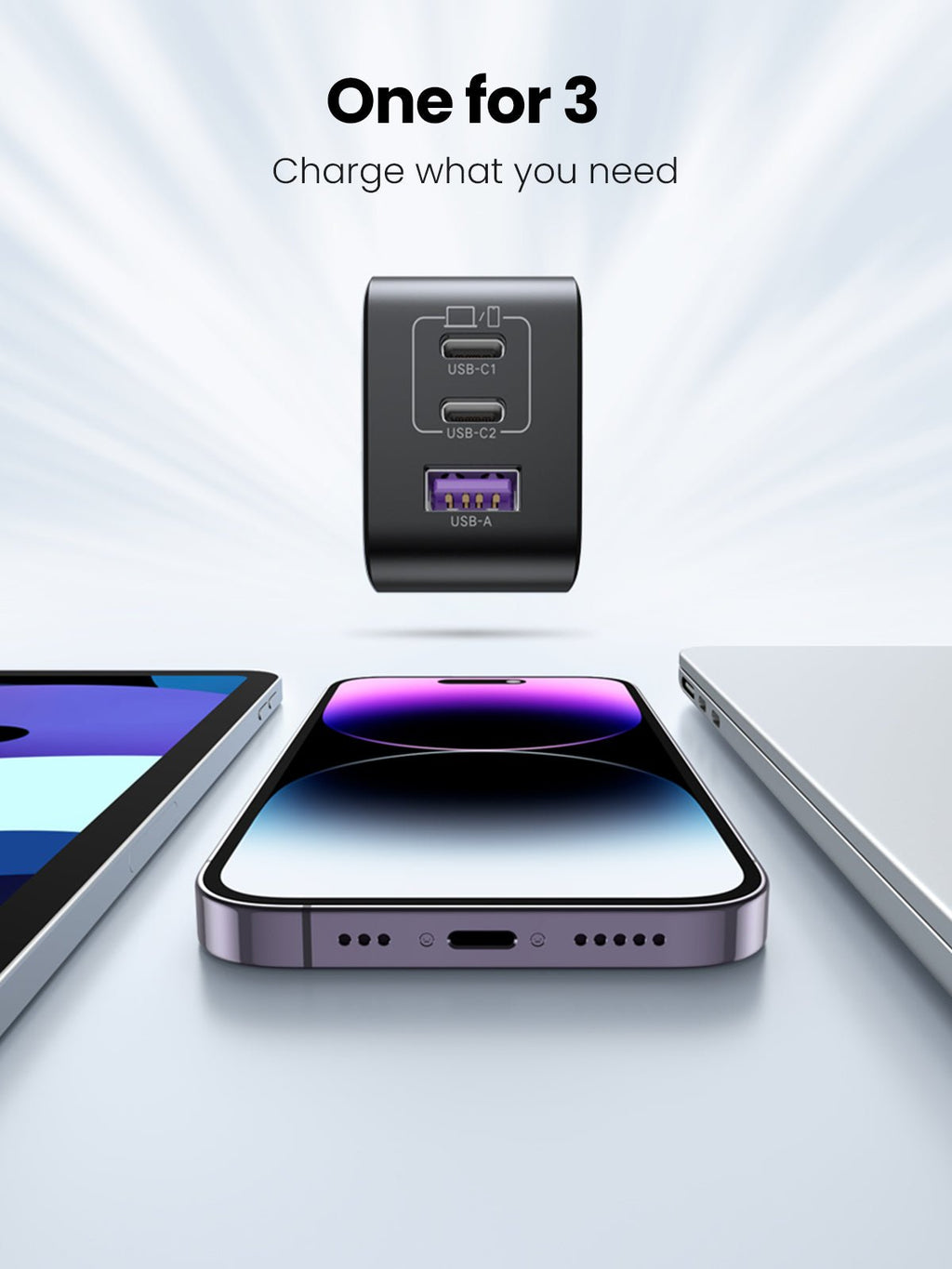 UGREEN Nexode 65W 3-Port Charger