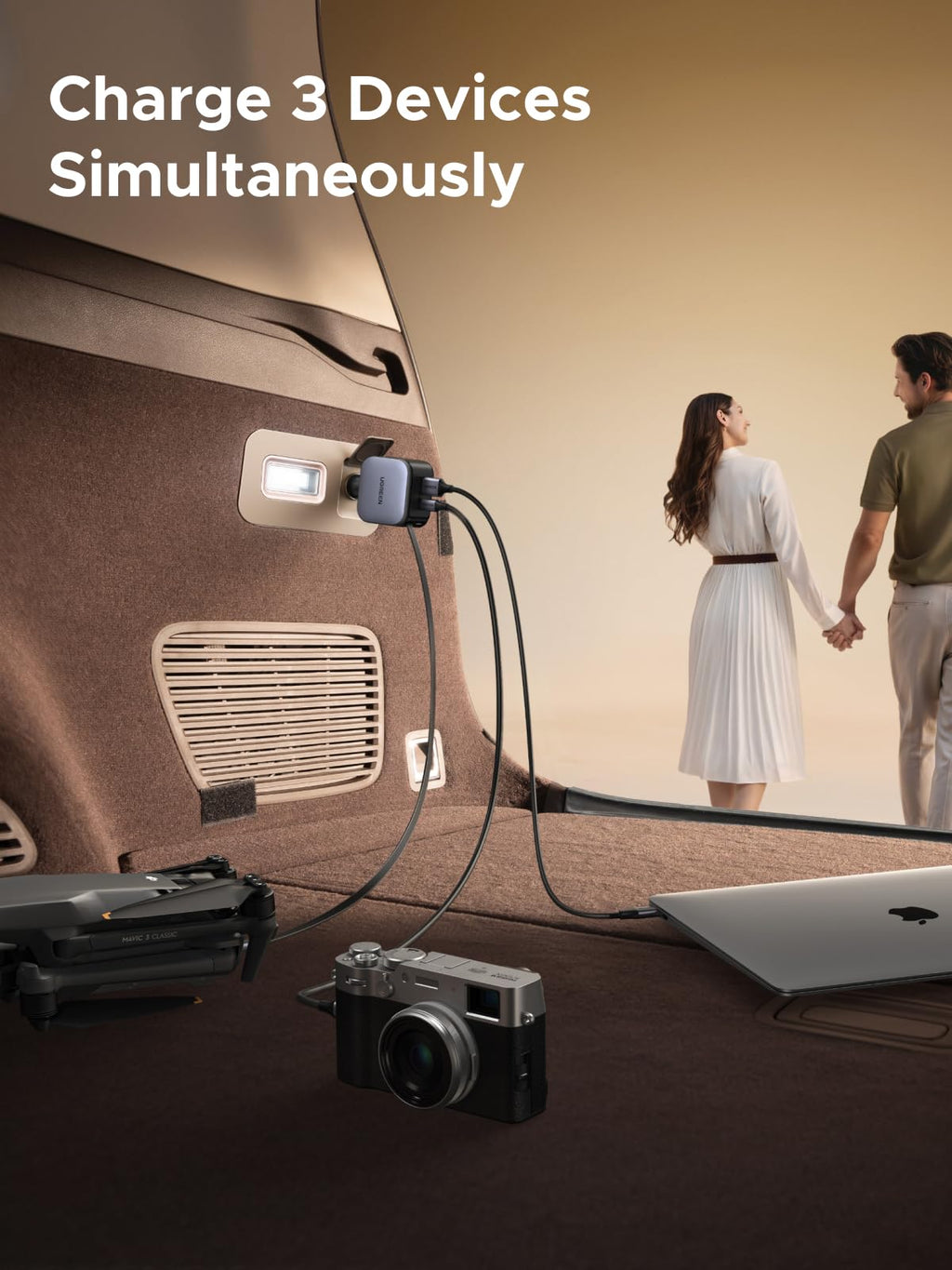UGREEN Nexode Car Charger 90W with Retractable USB-C Cable