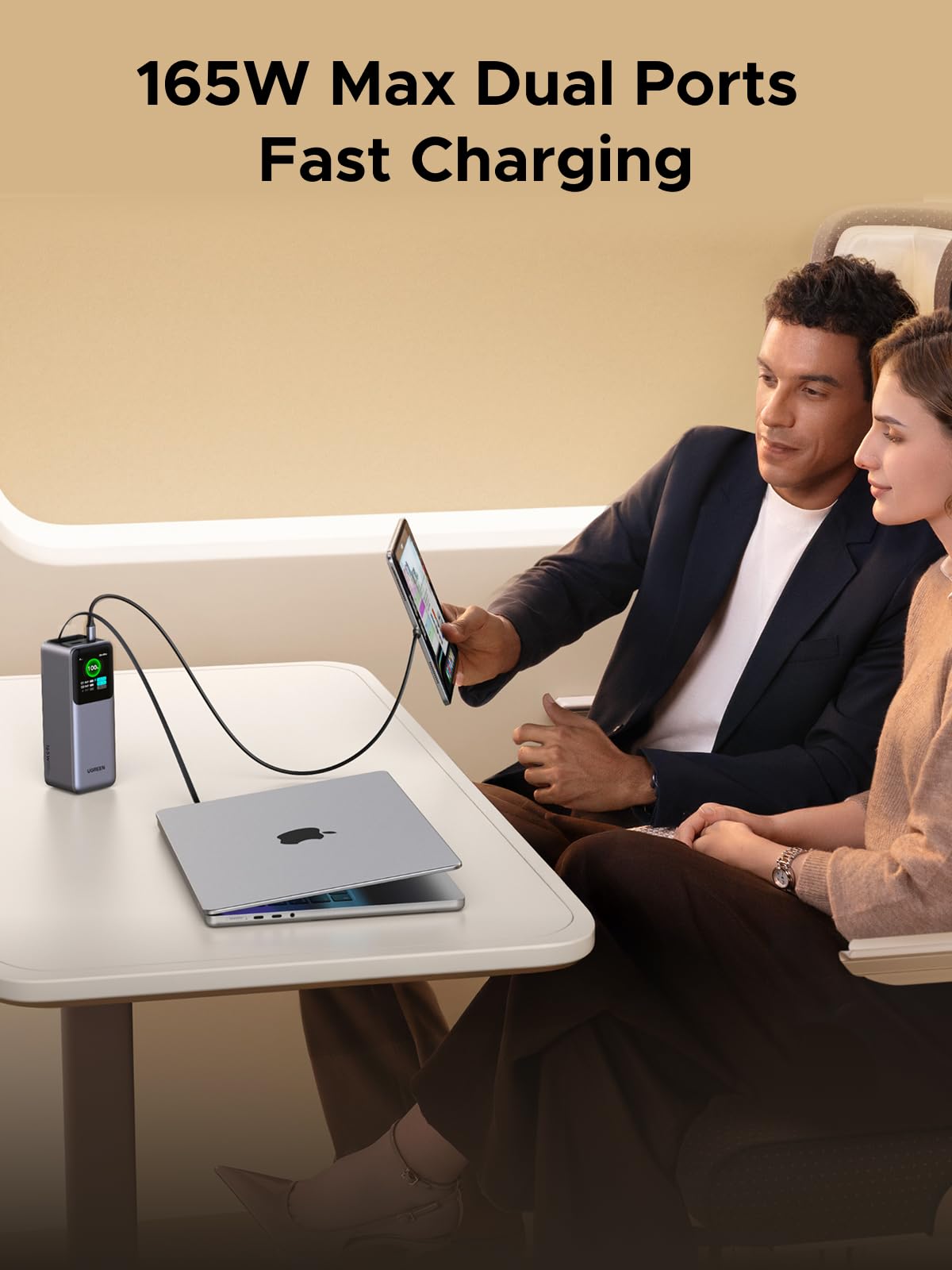 (Bundle) UGREEN Nexode 20000mAh 165W Power Bank + 100W Retractable USB-C Cable