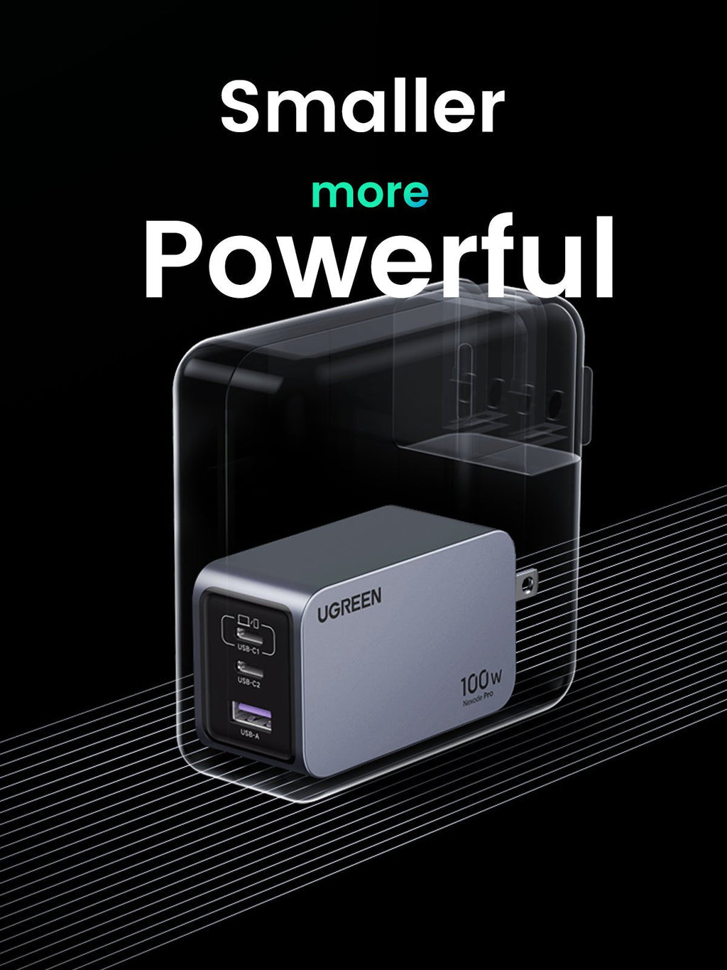 UGREEN Nexode Pro 100W 3-Port Charger