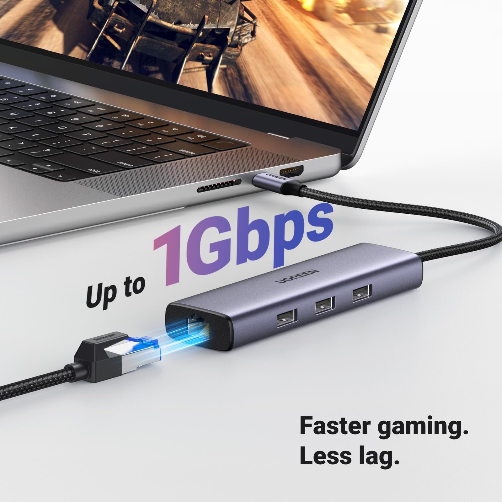 UGREEN Revodok 6 in 1 USB C Hub Gigabit Ethernet Adapter with 4K HDMI
