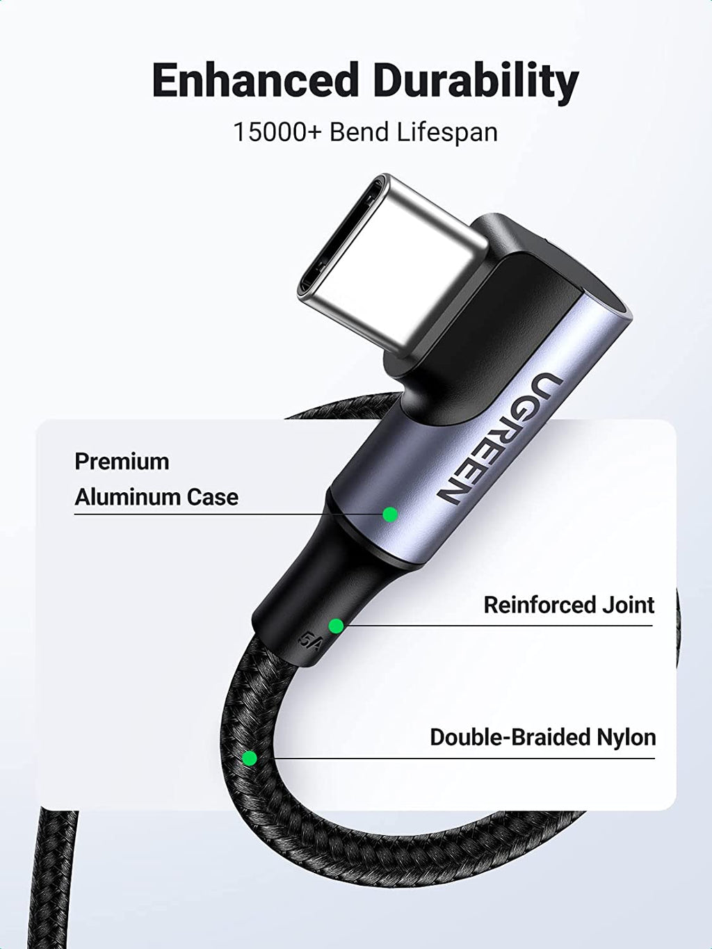 UGREEN USB-C Cable (100W, 90 Degree)