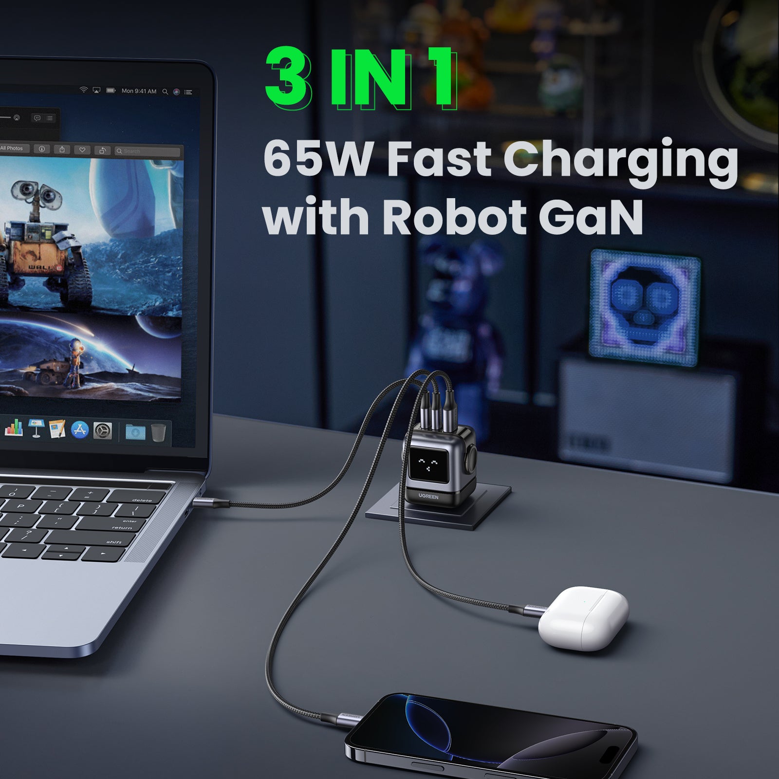UGREEN Uno 65W 3-Port Charger