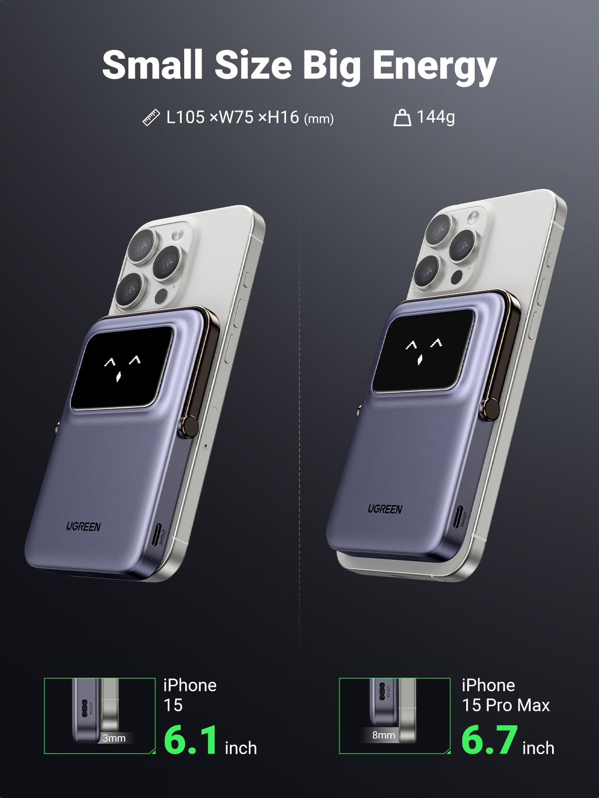 UGREEN Uno Magnetic Wireless Power Bank 5000mAh Qi 7.5W