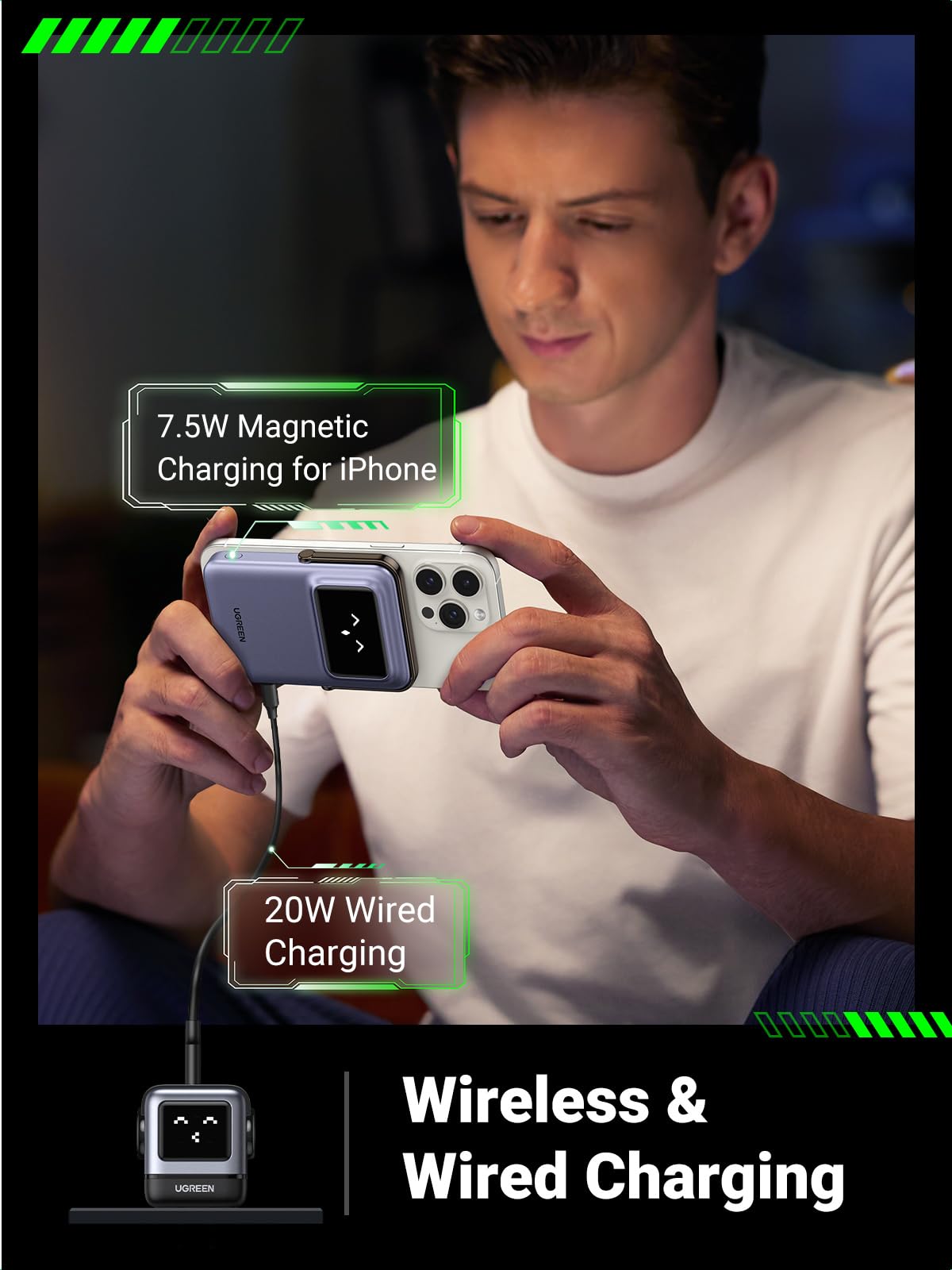 UGREEN Uno Magnetic Wireless Power Bank 5000mAh Qi 7.5W