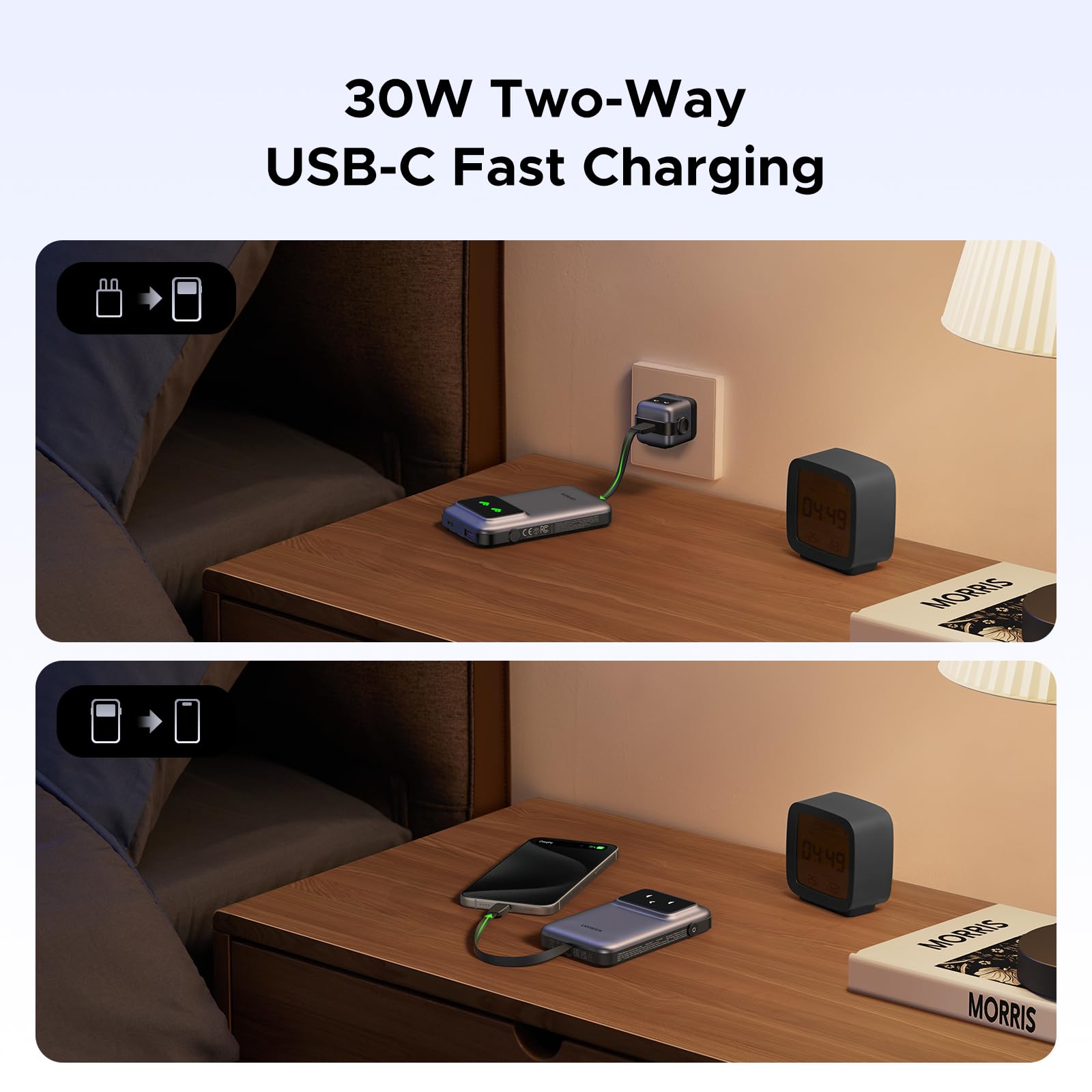 UGREEN Uno Power Bank 10000mAh 30W with Built-in Cable