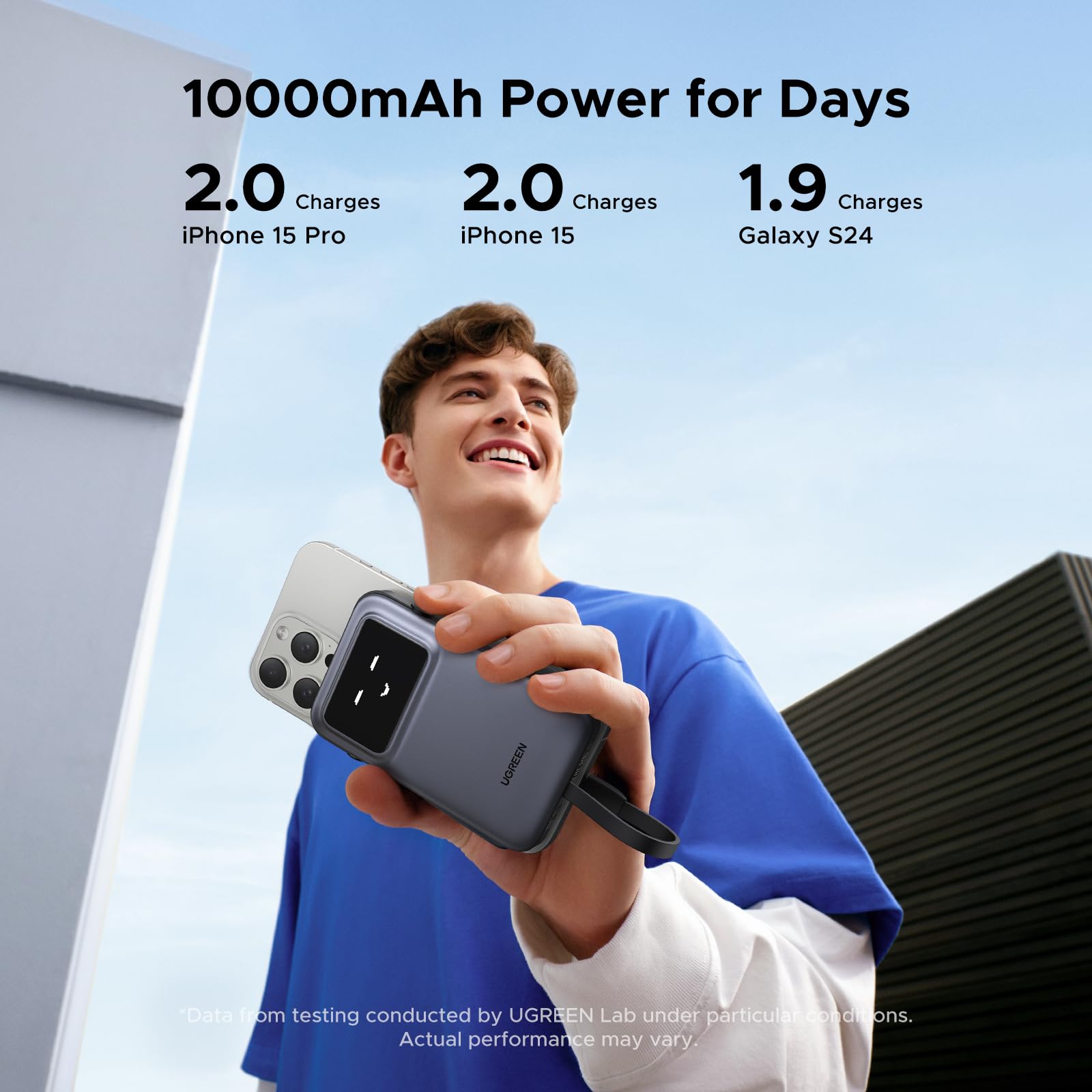 UGREEN Uno Power Bank 10000mAh 30W with Built-in Cable