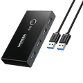 UGREEN USB 3.0 4-Port Switch With 2 Pack USB Male Cable