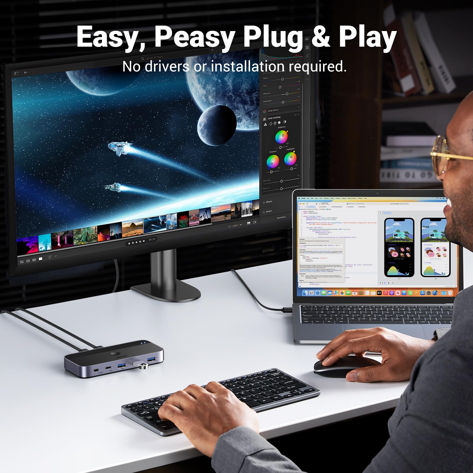 UGREEN USB 3.0 Switch 2 Computers Sharing USB C & A Devices