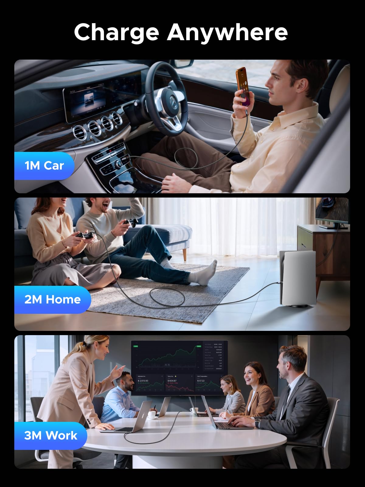 UGREEN USB-C Cable (240W, Digital Display, 480Mbps)