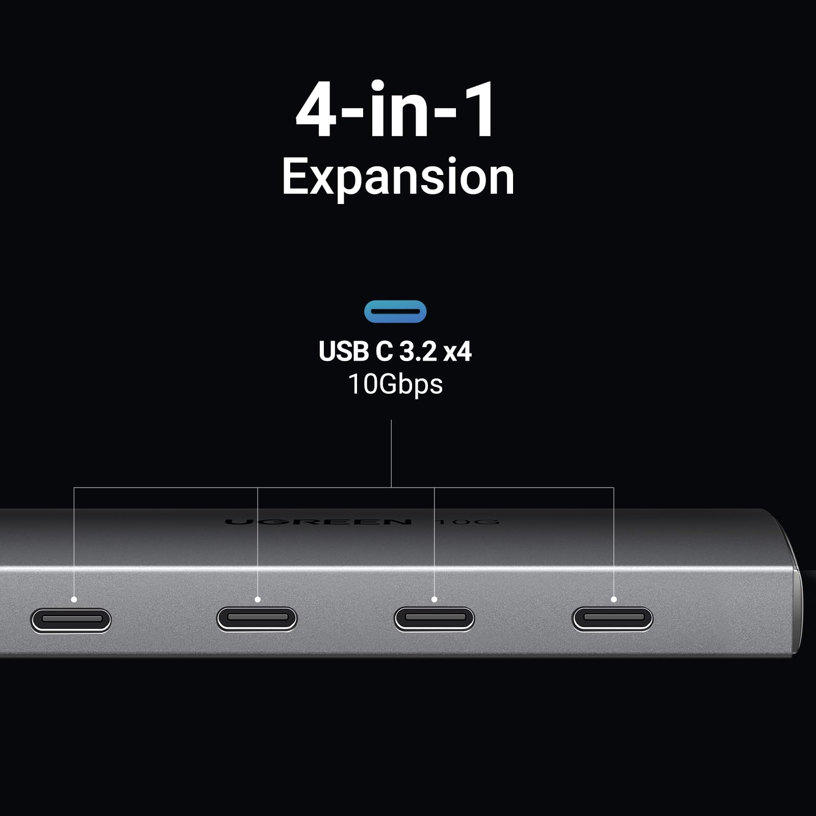 UGREEN USB C Hub 10Gbps, 4 Ports USB 3.2 Adapter