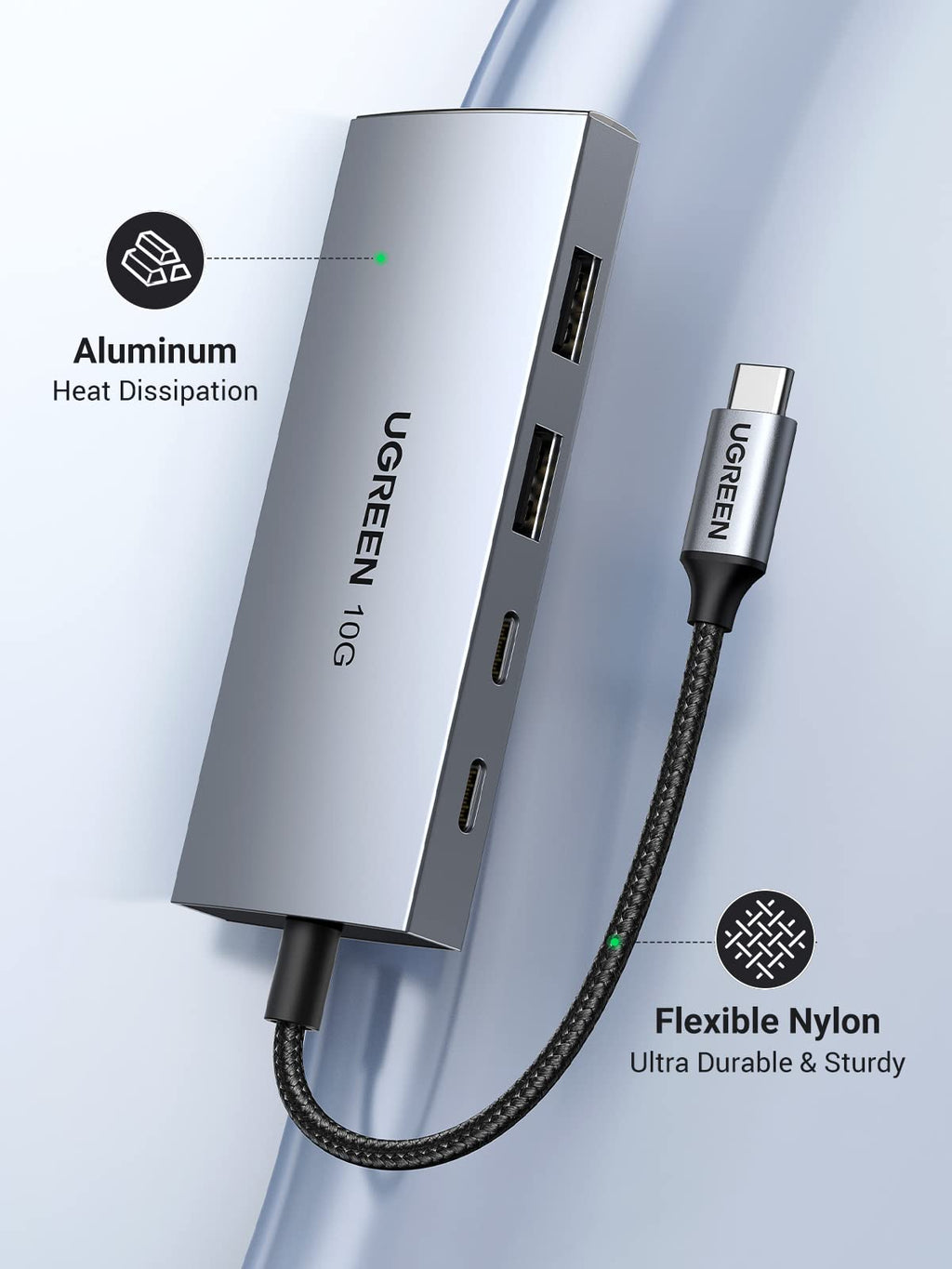UGREEN USB-C Hub 4-Port USB 3.2 10Gbps Data Hub with 2 USB-C & 2 USB-A