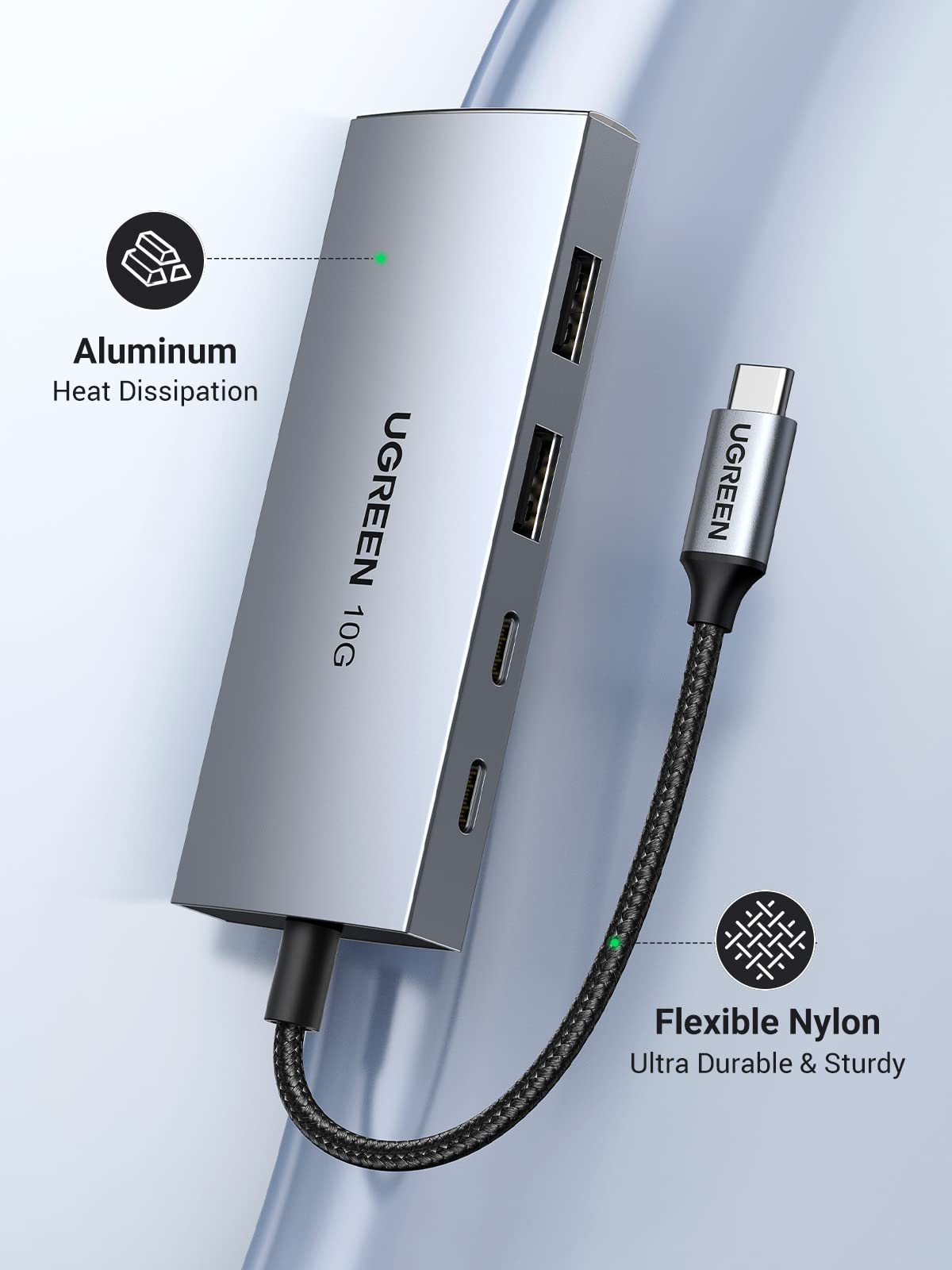 UGREEN USB-C Hub 4-Port USB 3.2 10Gbps Data Hub with 2 USB-C & 2 USB-A