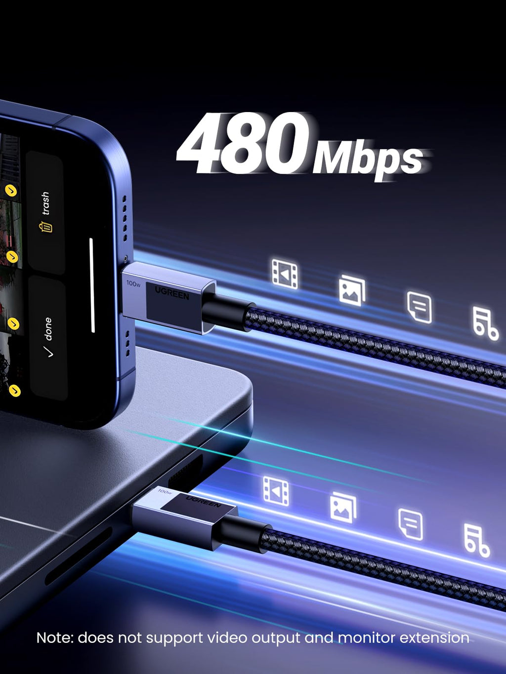 UGREEN USB C to USB C Cable 100W PD Fast Charging